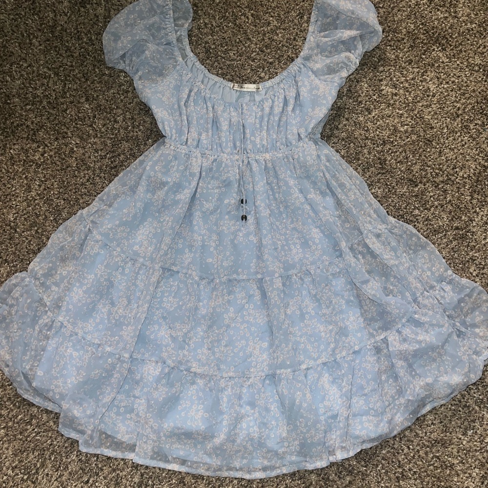 mini blue floral dress